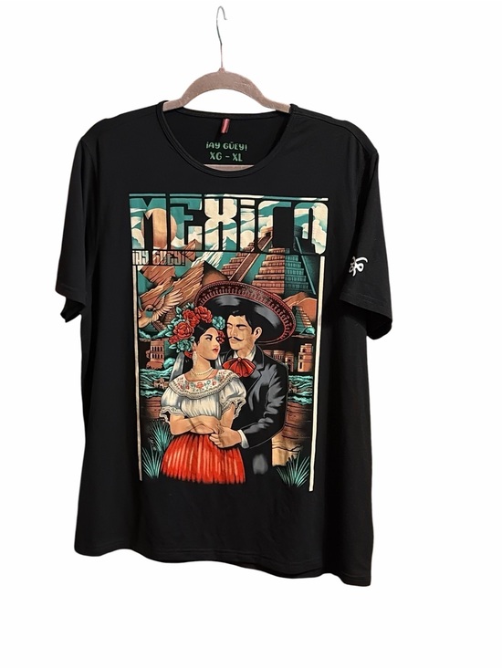 Ay Guey Other - Black Mexico Graphic Tee with Traditional Couple Illustration